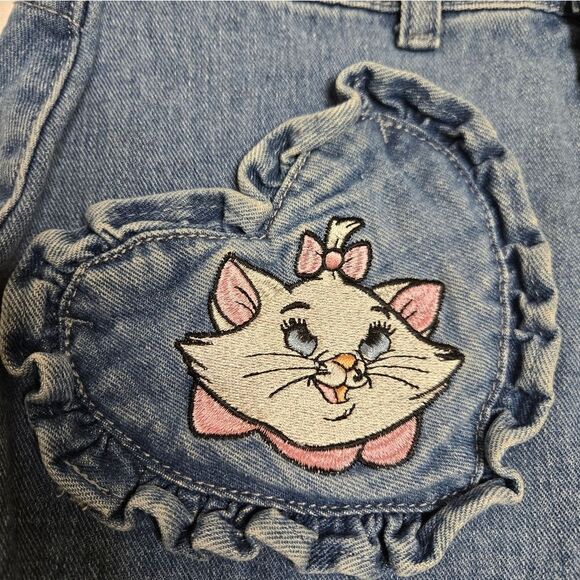LAZY OAF x Disney Marie cat Aristocats‎ denim raw hem mini skirt S - Picture 4 of 12